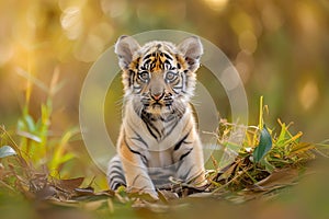 baby tiger portrait, AI generated