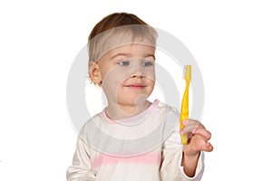 Baby with tooth brush