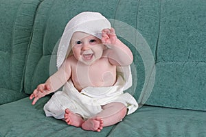 Baby with towel