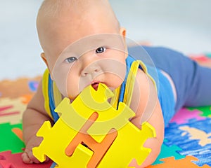 Baby with toy