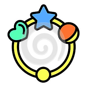 Baby toy crib icon, outline style