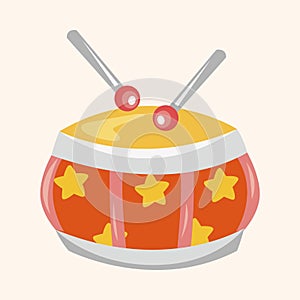 Baby toy drum theme elements