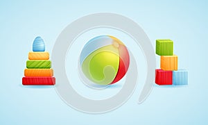 Baby toy icon set. Vector-Illustration