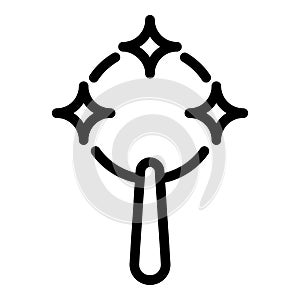 Baby toy rattle icon, outline style photo