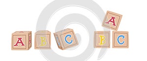 Baby toy wooden letter blocks clipart