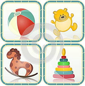 Baby toys icons