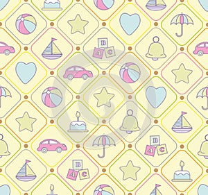 Baby toys seamless pattern. Can be used for textiles, paper and other design.