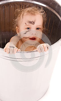 Baby in trash can