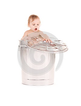 Baby in trash can