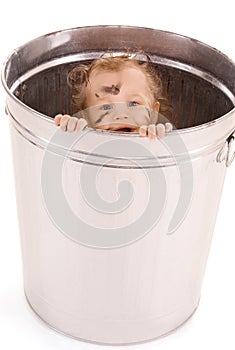 Baby in trash can