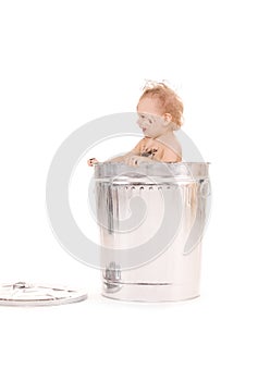 Baby in trash can