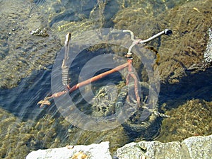 Baby tricycle drowned under water