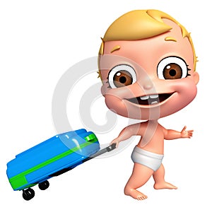 Baby with Trolly bag