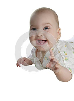 Baby with two teeths photo