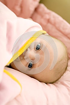 Baby under the blanket