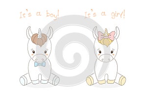 Baby unicorns boy and girl