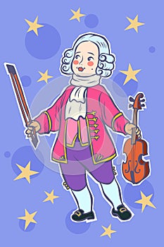 Baby violinist musician little mozart