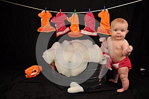 Baby Washing Cloth Diapers Laundry photo