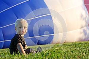 Baby Watching Hot Air Balloon Fill photo