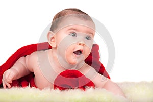 Baby on white background