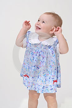 Baby on the white background