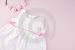 Baby white dress and accessorie - flower headband