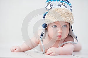 Baby in winter hat