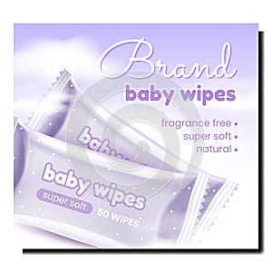 Baby Wipes Blank Bags Promotional Poster Vector