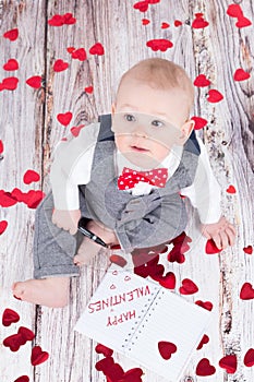 Baby wishing happy valentines