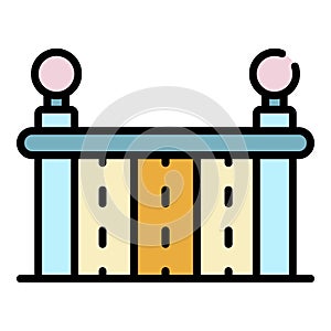 Baby wood crib icon color outline vector