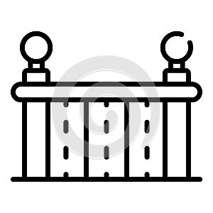 Baby wood crib icon, outline style