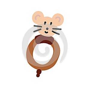 Baby wooden rattles mouse photo