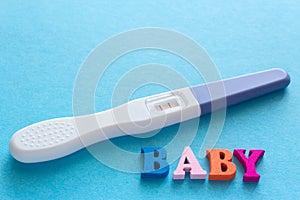 Baby words, positive pregnancy test