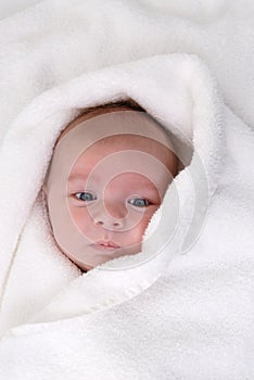 Baby wrapped in towel