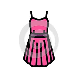 babydoll dress vintage fashion color icon vector illustration