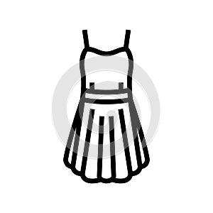babydoll dress vintage fashion line icon vector illustration