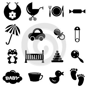 Babyish icons set photo
