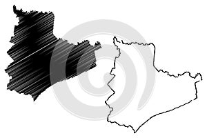 Bac Lieu Province map vector photo