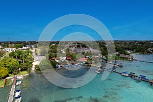 Bacalar seven colors lagoon in Quintana Roo