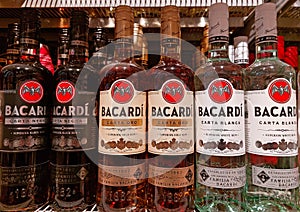 Bacardi rum bottles