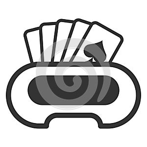 Baccarat casino game icon. Flat style vector illustration isolated on white background