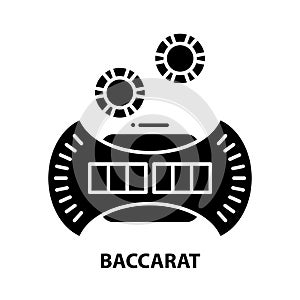 baccarat icon, black vector sign with editable strokes, concept illustration