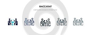 Baccarat icon in different style vector illustration. two colored and black baccarat vector icons designed in filled, outline,