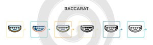 Baccarat vector icon in 6 different modern styles. Black, two colored baccarat icons designed in filled, outline, line and stroke