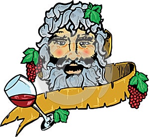 Bacchus or Dionysus the god of wine photo
