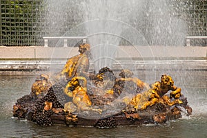 Bacchus Fountain (Autumn fountain) in gardens of Versailles palace