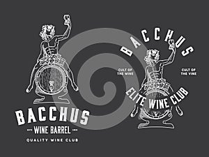 Bacchus Wine Club white on black photo