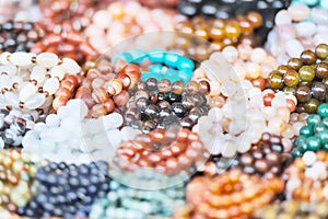 Bacground of colorfyul stone necklesses