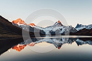 Bachalpsee lake in Swiss Alps