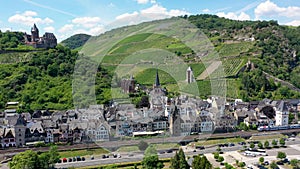 Bacharach panoramic view. Bacharach is a small town in Rhine valley in Rhineland-Palatinate, Germany. Bacharach is a small town in